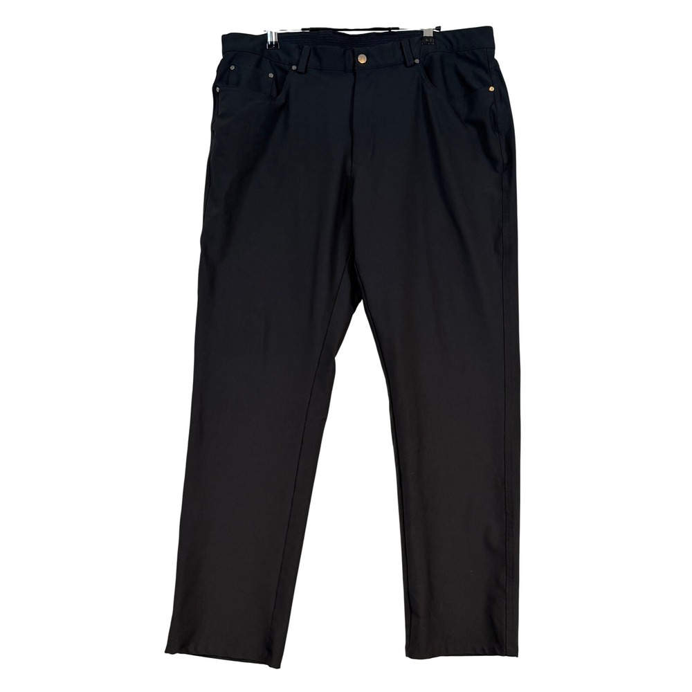 Greg Norman Mens Black Performance Golf Pant Stretch 5-Pocket 38x30 Straight Leg